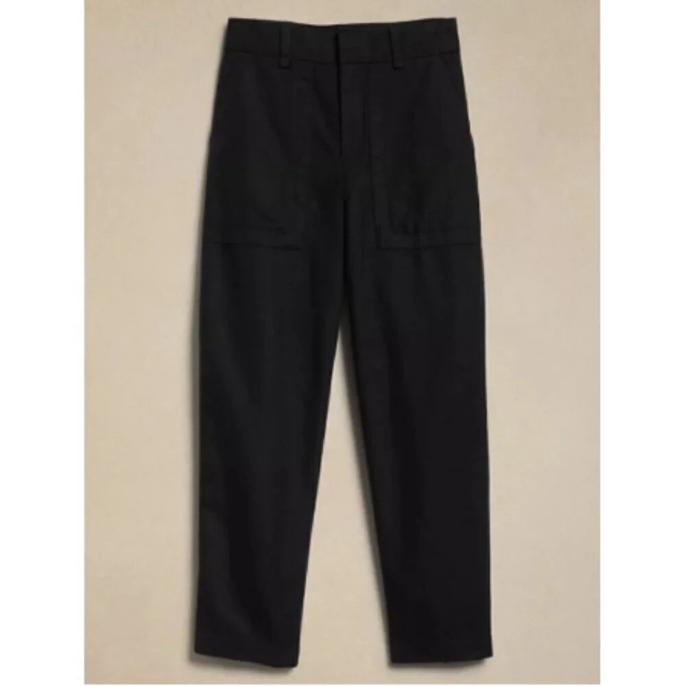 Banana Republic MYA Cotton Linen CARGO Navy Blue Pants Size 4 #882900 RT$130